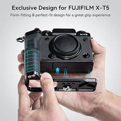 SmallRig X-T5 L-Shape Grip for FUJIFILM X-T5 Camera, Built-in Quick Release Plate for Arca, 1/4"-20 Holes, Ergonomic Silicone Handgrip, Shutter Button (Black) - 4260
