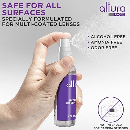 Altura Photo Professional Cleaning Kit for DSLR Cameras and Sensitive Electronics Bundle with 2oz Altura Photo Spray Lens and LCD Cleaner - Camera Accessories & Photography Accessories