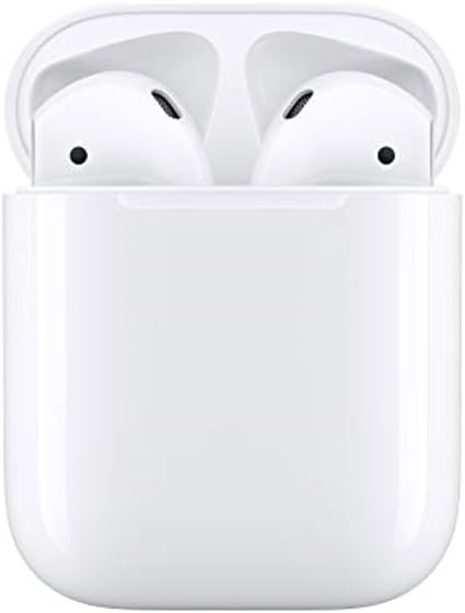Auriculares inalámbricos Apple AirPods (segunda generación), auriculares Bluetooth con estuche de carga Lightning incluido, más de 24 horas de duración de la batería, configuración sencilla para iPhone 