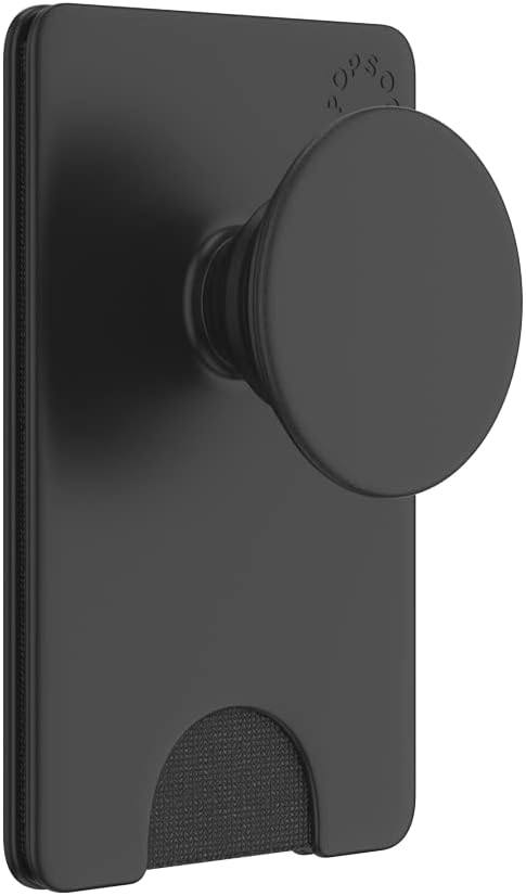 PopSockets Phone Wallet with Expanding Phone Grip, Phone Card Holder, Solid PopWallet - Black