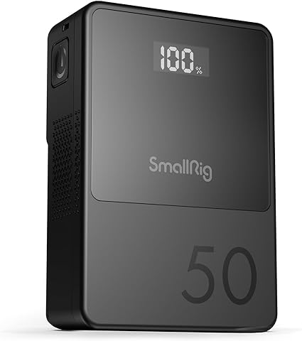 SmallRig V Mount Battery VB50, 3400mAh 50Wh 14.8V mini V-Mount Battery Support 45W PD USB-C Fast Charger, with D-TAP, USB-A, Dual DC Port, OLED Screen, for Camera, Camcorder, Monitor, Filmmaker - 3579