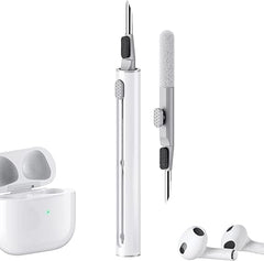 Reinigungsset für Airpods Pro 1 2 3, Multifunktions-Reinigungsstift mit weicher Bürste, Beflockungsschwamm für Bluetooth-Kopfhörer, Gehäuse-Reinigungswerkzeuge, Weiß