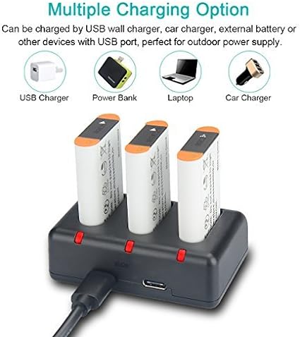 NP-BX1 Newmowa Replacement Battery (3-Pack) and 3-Channel USB Charger Set for Sony NP-BX1, DSC-RX100, DSC-RX100M III,IV, V/VII,ZV-1