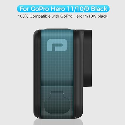 ParaPace Puerta lateral de repuesto para GoPro Hero 12/11/10/9 Negro, cubierta de batería de paso a prueba de polvo Puerto de carga USB tipo C Pieza de reparación Accesorios de cámara 