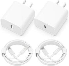 Phone Charger [MFi Certified] 2 Pack 20W PD USB C Wall Fast Charger Adapter with 2 Pack 6FT Type C to Lightning Cable Compatible for iPhone 14 13 12 11 Pro Max XR XS X,iPad
