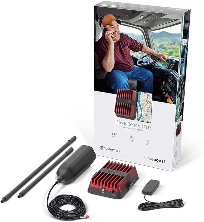weBoost Drive Reach OTR - Cell Phone Signal Booster for Trucks and SUVs | Boosts 5G & 4G LTE for All U.S. Carriers - Verizon, AT&T, T-Mobile & more | Made in the U.S. | FCC Approved (model 477154)