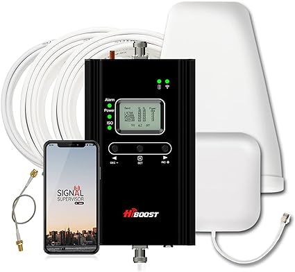 Amplificador de señal de teléfono celular Hiboost para el hogar y la oficina, 4000 pies cuadrados, datos Boost 5G 4G LTE para Verizon AT&amp;T y todos los operadores de EE. UU., aprobado por la FCC 