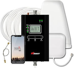 Amplificador de señal de teléfono celular Hiboost para el hogar y la oficina, 4000 pies cuadrados, datos Boost 5G 4G LTE para Verizon AT&amp;T y todos los operadores de EE. UU., aprobado por la FCC 