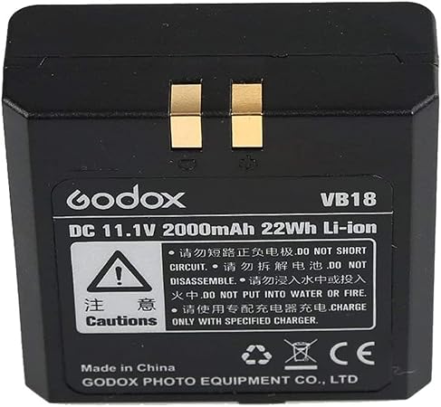 GODOX VB18 Battery Replacement,DC 11.1V 2000mAh Lithium Battery Pack for V860II V850 V860C V860N Speedlite Flash