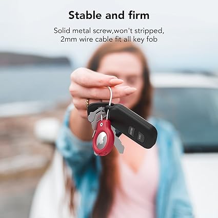 2er-Pack AirTag-Halter mit Schlüsselanhänger – sichere Air-Tag-Hüllen und Schlüsselringe für Schlüssel, Gepäck und mehr 