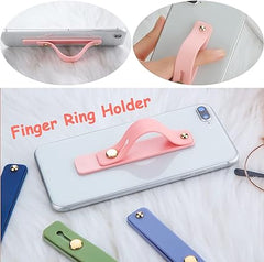 6 Pieces Telescopic Phone Grip Holder Stand With Finger Strap for Smartphones - Soft Colors