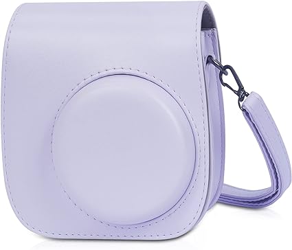 Phetium Instant mini 12 Camera Protective Case Compatible with Instax Mini 12 11,PU Leather Bag with Pocket and Adjustable Shoulder Strap(Lilac Purple)
