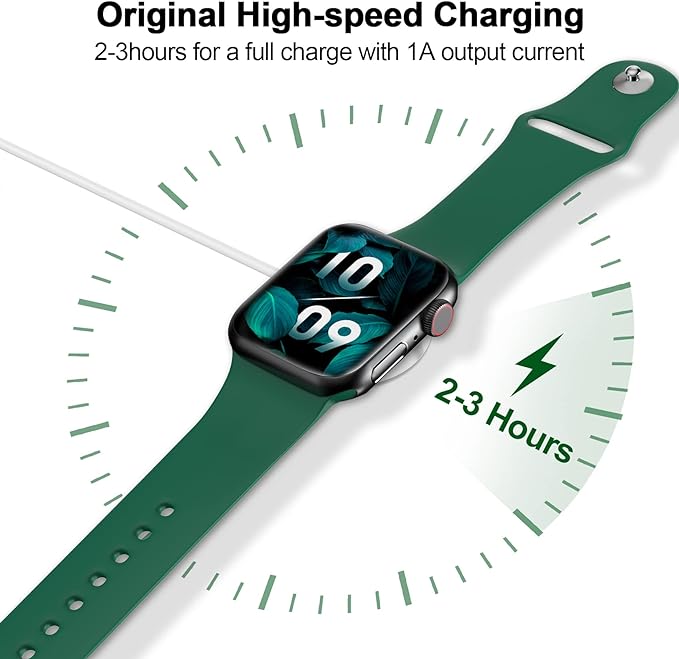 𝟐𝟎𝟐𝟒 𝐔𝐩𝐠𝐫𝐚𝐝𝐞𝐝 for Apple Watch Charger Magnetic Fast Charging Cable [Portable] Magnetic Wireless Charging Compatible with iWatch Series Ultra/9/8/7/6/SE/SE2/5/4/3/2-[3.3FT] White