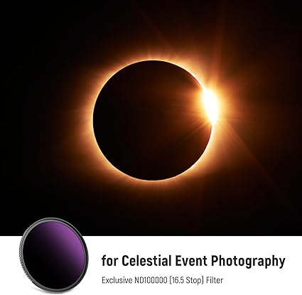 NEEWER 58mm ND100000 (16.5 Stop) Limited Neutral Density ND Filter, Ultra Dark Multi Resistant Coated HD Optical Glass and Slim Aluminum Frame for Celestial Event Photography