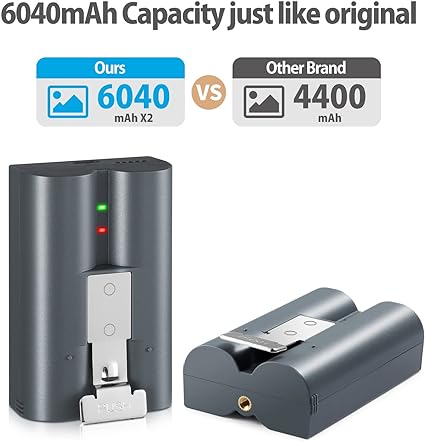 Etrhtec 2 paquetes de batería recargable de 6040 mAh compatible con Ring-Video Doorbell 2/3/4, Video Doorbell 3 Plus, batería Stick Up Cam (2.ª y 3.ª generación) y batería Spotlight Cam