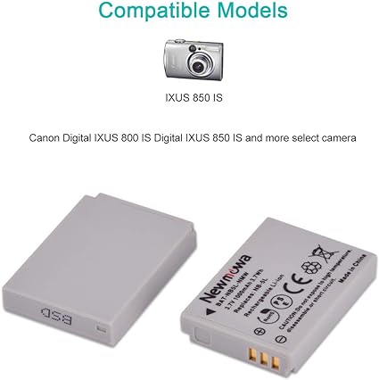 Newmowa NB-5L Ersatzakku (2er-Pack) und tragbares Micro-USB-Ladegerät-Set für Canon NB-5L und Canon PowerShot S100, S110, SD790IS, SD850IS, SD870IS, SD880IS, SD890IS, SD970IS, SX200IS, SX210IS
