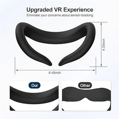 Esimen VR - Funda de silicona para máscara compatible con Meta Quest 3, protector de lente, protector de nariz, resistente al sudor, lavable, a prueba de luz, antifugas (negro para Quest 3) 