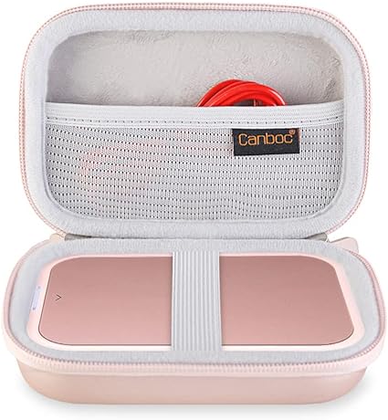 Canboc Hard Case for Canon Ivy Mini/Canon Ivy 2 Mini/Canon Ivy CLIQ+2 CLIQ 2 CLIQ+ Photo Printer Mobile Wireless Bluetooth Instant Camera Printer, Mesh Bag fit Photo Paper and Cable, Rose Gold