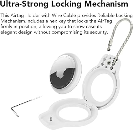 2 Pack AirTag Holders with Keychain - Secure Air Tag Cases and Key Rings for Keys, Luggage and More