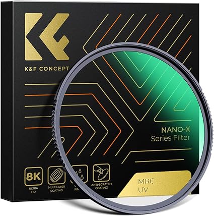 K&F Concept 77mm MC UV Protection Filter with 28 Multi-Layer Coatings HD/Hydrophobic/Scratch Resistant Ultra-Slim UV Filter for 77mm Camera Lens (Nano-X Series)