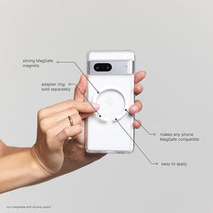 PopSockets Telefongriff kompatibel mit MagSafe®, Telefonhalter, kompatibel mit kabellosem Laden, pillenförmiger Griff – transparent 