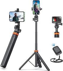 EUCOS Newest 62" Phone Tripod, Tripod for iPhone & Selfie Stick Tripod with Remote, Upgraded iPhone Tripod Stand & Travel Tripod, Solidest Cell Phone Tripod Compatible with iPhone 15/14/13/Android