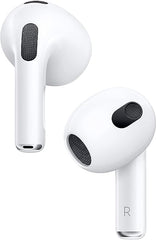 Auriculares inalámbricos Apple AirPods (3.ª generación), auriculares Bluetooth, audio espacial personalizado, resistentes al sudor y al agua, estuche de carga Lightning incluido, hasta 30 horas de duración de la batería 