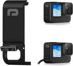 ParaPace Ersatz-Seitentür für GoPro Hero 12/11/10/9 Schwarz, staubdichter Durchgang durch Batterieabdeckung, Typ-C-USB-Ladeanschluss, Reparaturteil, Kamerazubehör 