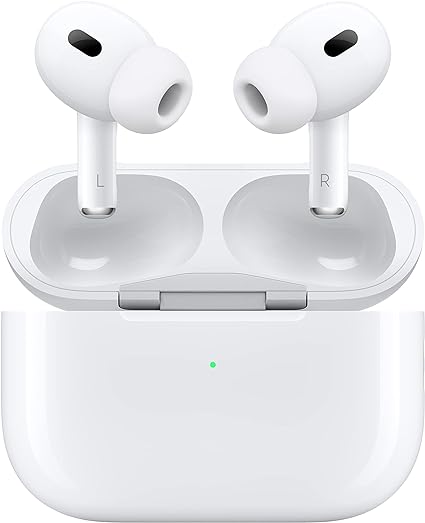Auriculares inalámbricos Apple AirPods Pro (segunda generación) con carga USB-C, auriculares Bluetooth con cancelación de ruido hasta 2 veces más activa, modo transparencia, audio adaptable, audio espacial personalizado