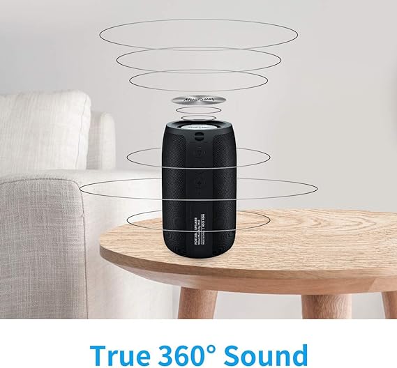 Bluetooth Speaker,MusiBaby Speaker,Outdoor,Wireless,Waterproof,Portable Speaker,Dual Pairing,Bluetooth 5.0,Loud Stereo,Booming Bass,1500 Mins Playtime Wireless Speaker for Home,iPhone,Party,Gifts(Blk) Visit the MusiBady Store