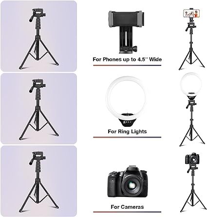 UBeesize 12'' RGB Selfie Ring Light with 62’’ Tripod Stand for Video Recording＆Live Streaming(YouTube, Instagram, TIK Tok), Compatible with Phones, Cameras and Webcams