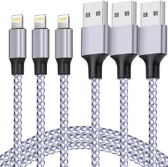 TAKAGI [MFi Certified] iPhone Charger, Lightning Cable 3PACK 6FT Nylon Braided USB Charging Cable High Speed Transfer Cord Compatible with iPhone 14/13/12/11 Pro Max/XS MAX/XR/XS/X/8/iPad