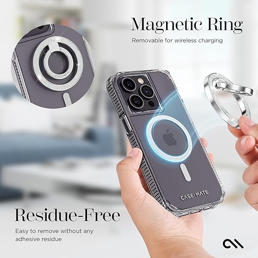 Case-Mate Magnetic Phone Grip & Phone Ring Holder - Magnetic iPhone Holder - Removable MagSafe iPhone Accessories - Rotatable Kickstand for iPhone 15 Pro Max/ 14 Pro Max/ 13 Pro Max - Twinkle Diamond