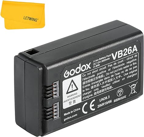 GODOX V1 Battery VB26A VB26B Lithium Battery Pack V1S V1C V1N V1F V1O Round Head Flash V860III-S V860III-C V860III-N V860III-F V860III-O V850III AD100Pro MF-R76 Flash Speedlite