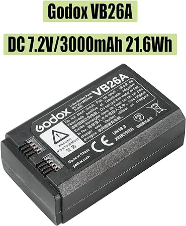 Godox VB26 VB26A VB26B Battery w/VC26 Charger for Godox V1-C V1-S V1-N V1-F V1-O V860III-S V860III-C V860III-N V860III-O V860III-F V850III MF-R76 Camera Flash Speedlite(VB26, VB26A, VB26B is Randomly)