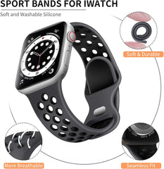 Lerobo Sportarmband kompatibel mit Apple Watch Band 38 mm 40 mm 41 mm 45 mm 44 mm 42 mm 49 mm für Damen und Herren, weiches, atmungsaktives Silikonarmband, Ersatzarmband für iWatch Ultra 2 SE Serie 9 8 7 6 5 4 3 2 1