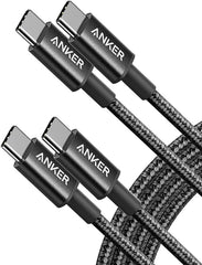 Anker USB-C-auf-USB-C-Kabel, neues Nylon-USB-C-Ladekabel (1,8 m, 2 Stück), 60 W (3 A) für iPhone 15/15 Pro/15 Plus/15 Pro Max, iPad Mini 6/ Pro 2021, MacBook Pro 2020, Samsung Galaxy S23, Switch 