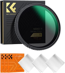 K&F Concept 82mm Variable ND Filter ND2-ND32 Camera Lens Filter (1-5 Stops) No X Cross HD Neutral Density Filter with 28 Multi-Layer Coatings Waterproof (Nano-X Series)