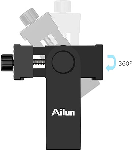 Ailun Tripod Phone Mount Holder Head Standard Screw Adapter Rotatable Digtal Camera Bracket Selfie Lens Monopod Adjustable for Ring Light Camcorder,Compatible for Most Cellphones iPhone