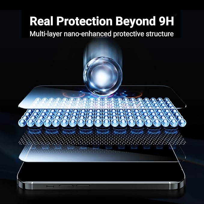 UltraGlass UNBREAK TOP 9H+ Glass para iPhone 15 Pro Max Protector de pantalla [cobertura completa y grado militar inastillable] Protector de pantalla 15 Pro Max Vidrio templado [más duradero] 15 ProMax, 2 paquetes