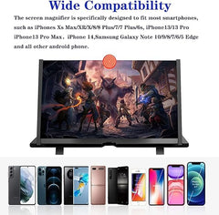 16" Screen Magnifier for Cell Phone - Mobile Phone 3D HD Magnifying Projector Screen Enlarger for Movies, Videos and Gaming – Foldable Phone Stand with Screen Amplifier–Compatible with All Phones