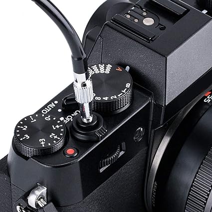 JJC Kabel für mechanischen Auslöser mit Lampenverriegelung für Fuji Fujifilm X-T5 X-T4 X-T3 X-T30 X-PRO3 X100V X-T2 X-T20 X-PRO2 X100F X-E4 X-E3, Sony RX1R II RX10 IV III, Lecia M10 M9, Nikon Df F3 und mehr 