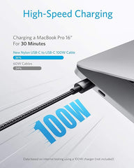 Anker USB C Cable 100W 10ft, USB C to USB C Cable USB 2.0, Type C Charging Cable Fast Charge, Compatible with iPhone 15/15 pro, MacBook, iPad, Samsung Galaxy S23, for Home and Daily Use