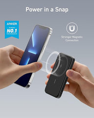 Anker Magnetic Portable Charger, 5,000mAh Wireless Portable Charger with USB-C Cable, Battery Pack Only Compatible with iPhone 15/15 Plus/15 Pro/15 Pro Max, iPhone 14/13/12 Series and more