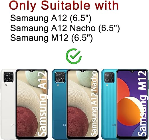 Ferilinso [6er-Pack] 3er-Pack Displayschutzfolie + 3er-Pack Kameraobjektivschutz für Samsung Galaxy A12/A12 Nacho [HD] [gehärtetes Glas] [hüllenfreundlich] [Anti-Fingerabdruck] [einfache Installation] 