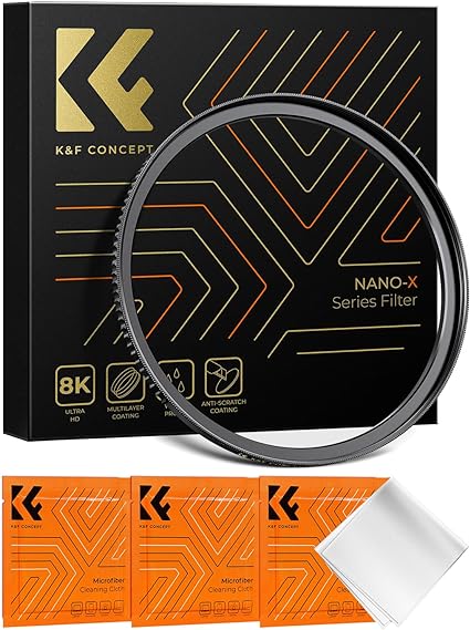 K&F Concept 77mm to 82mm Step-Up Lens Filter Adapter Ring CNC Machined Brass Filter Adapter Rings, for 77mm Lens Install 82mm Filter