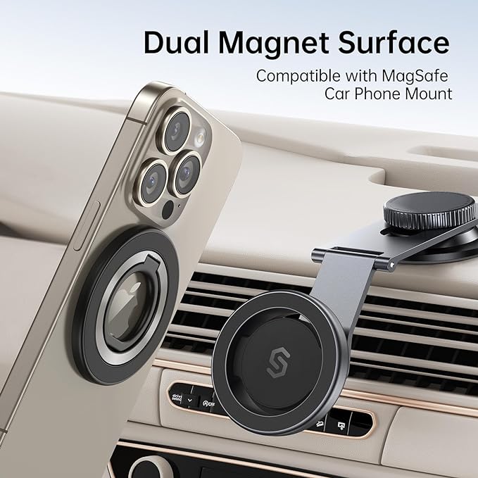 SYNCWIRE Verbesserter magnetischer Handy-Ringhalter für MagSafe, magnetischer Handy-Griffständer, Fingerring-Ständer mit beidseitigem magnetischem, kompatiblem iPhone 15 Pro Max 14 13 12, Android, MagSafe-Zubehör 