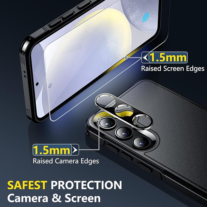 SPIDERCASE Diseñado para Samsung Galaxy S24 Plus, [protección contra caídas de grado militar de 10 pies] Funda resistente a prueba de golpes para teléfono Galaxy S24 Plus, negro 