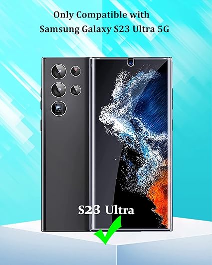 Kanosan Sichtschutz für Samsung Galaxy S23 Ultra, Sichtschutz mit Kameraobjektivschutz aus gehärtetem Glas, flexible Anti-Spionage-TPU-Folie [unterstützt Fingerabdruck-ID] für Galaxy S23 Ultra 5G 
