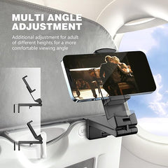 Perilogics Universal in Flight Airplane Phone Holder Mount. Hands Free Viewing with Multi-Directional Dual 360 Degree Rotation. Pocket Size Must Have Travel Essential Accessory for Flying